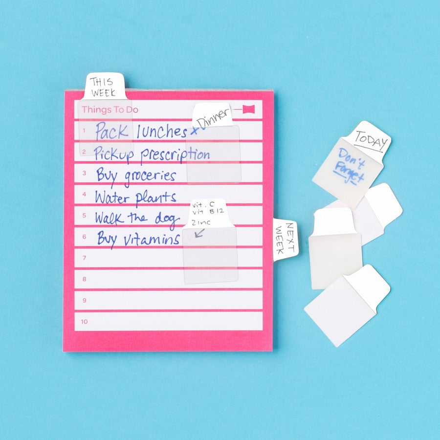 Avery Ultra Tabs Repositionable Mini Tabs - 40 Tab(s) - 10 Tab(s)/Set - Clear Film, White Paper Tab(s) - 4