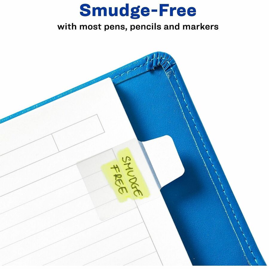 Avery Ultra Tabs Repositionable Mini Tabs - 40 Tab(s) - 10 Tab(s)/Set - Clear Film, White Paper Tab(s) - 4