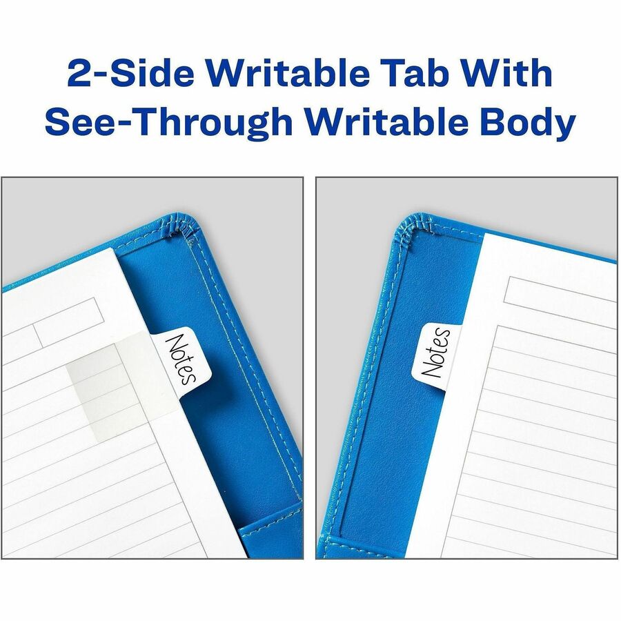 Avery Ultra Tabs Repositionable Mini Tabs - 40 Tab(s) - 10 Tab(s)/Set - Clear Film, White Paper Tab(s) - 4
