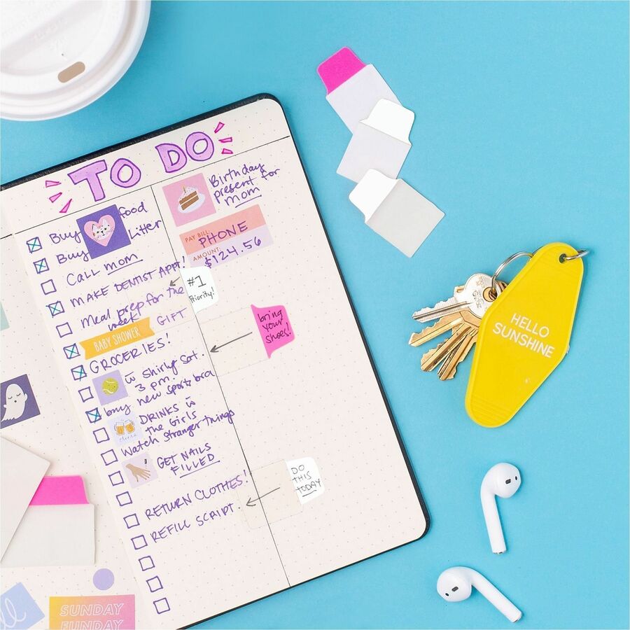 Avery Ultra Tabs Repositionable Mini Tabs - 40 Tab(s) - 10 Tab(s)/Set - Clear Film, White Paper Tab(s) - 4