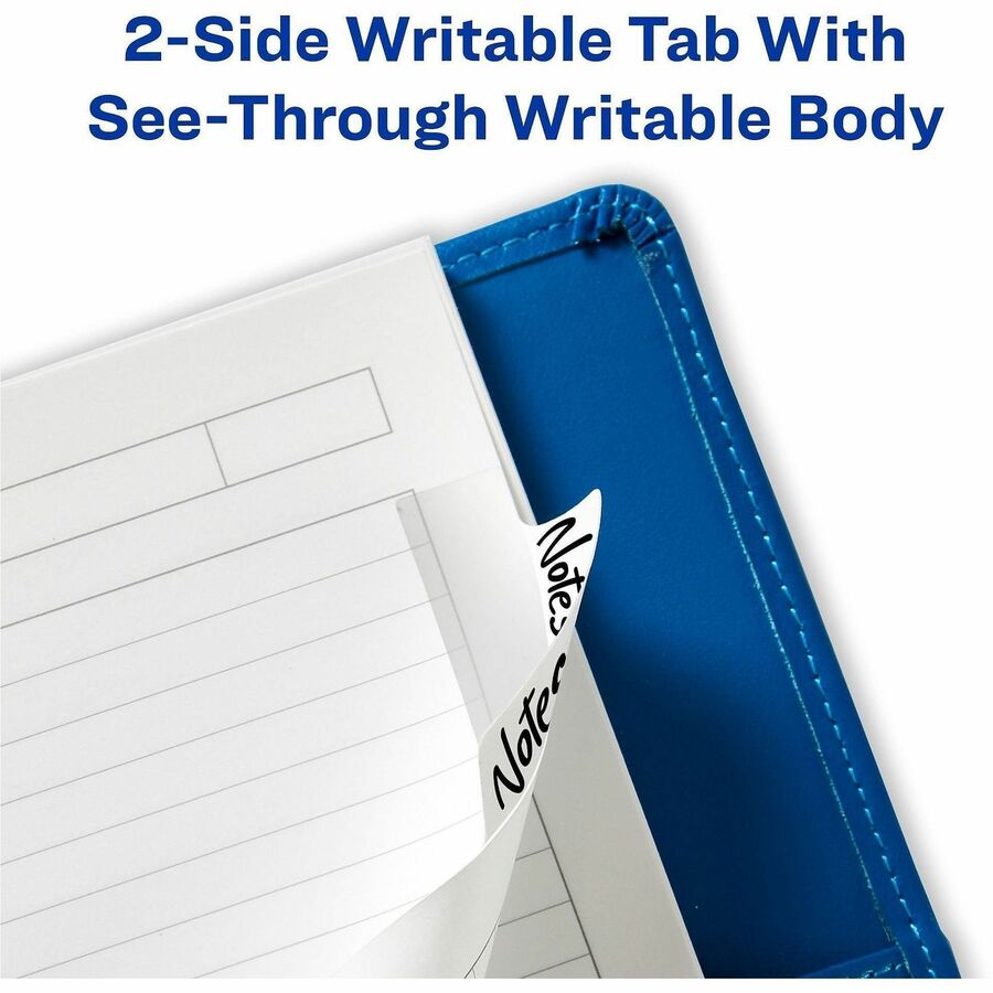 Avery Ultra Tabs Repositionable Margin Tabs - 24 Tab(s) - 6 Tab(s)/Set - Clear Film, White Paper Tab(s) - 4