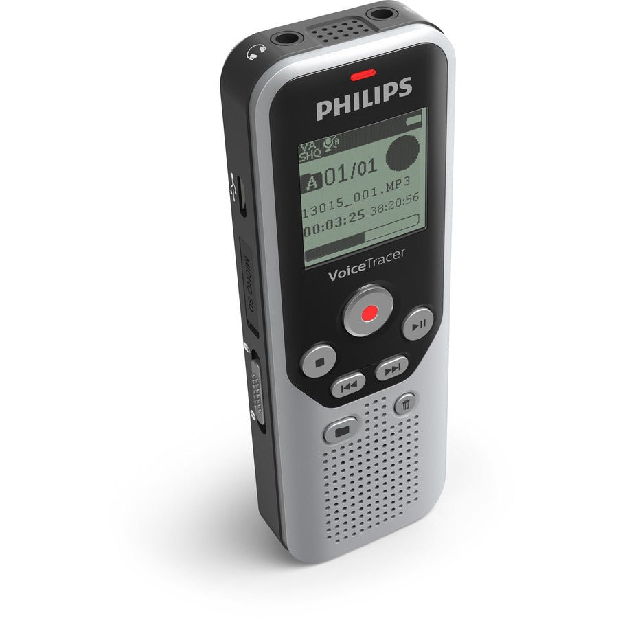 Philips Voice Tracer Audio Recorder DVT1250 - 8 GBmicroSD, SD Supported - 1.3" LCD - WAV - Headphone - 583 HourspeaceRecording Time - Portable