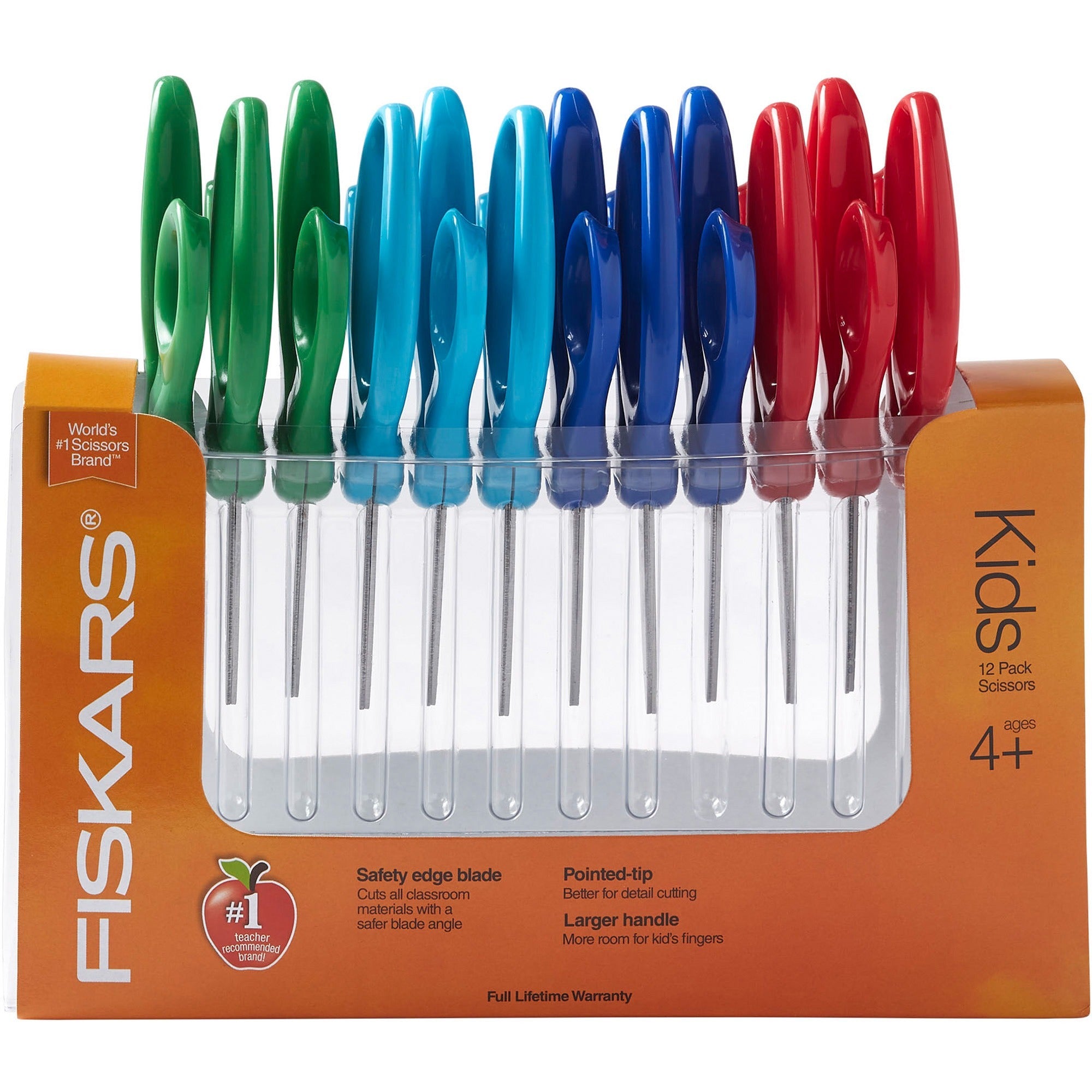 fiskars-5-blunt-tip-kids-scissors-175-cutting-length-5-overall-length-straight-stainless-steel-safety-edge-blade-blunted-tip-red-blue-turquoise-green-12-pack_fsk1941601070 - 2
