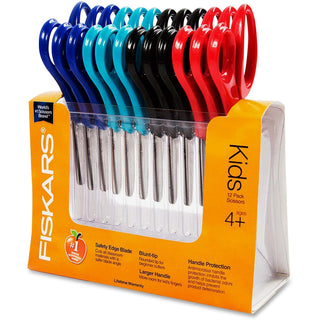 fiskars-5-blunt-tip-kids-scissors-175-cutting-length-5-overall-length-straight-stainless-steel-safety-edge-blade-blunted-tip-red-blue-turquoise-green-12-pack_fsk1941601070 - 1