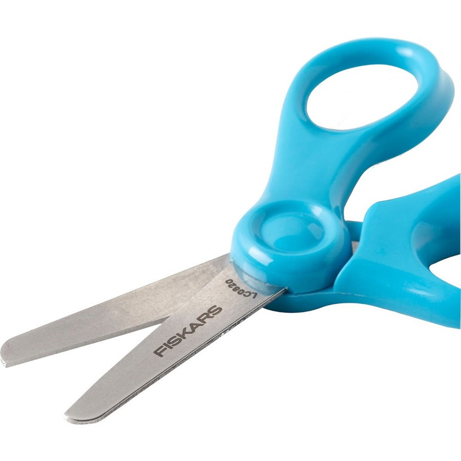 Fiskars 5" Blunt-tip Kids Scissors - 5" Overall LengthSafety Edge Blade - Blunted Tip - Turqoise - 1 Each