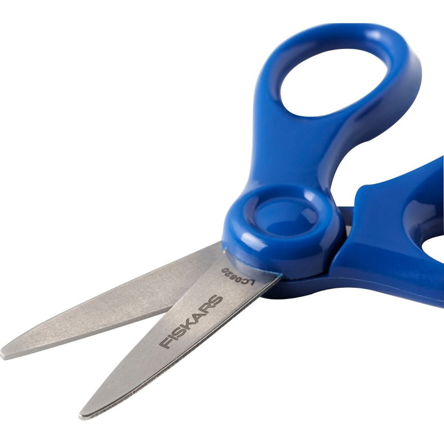 Fiskars 5" Pointed-tip Kids Scissors - 5" Overall LengthSafety Edge Blade - Pointed Tip - Blue - 1 Each