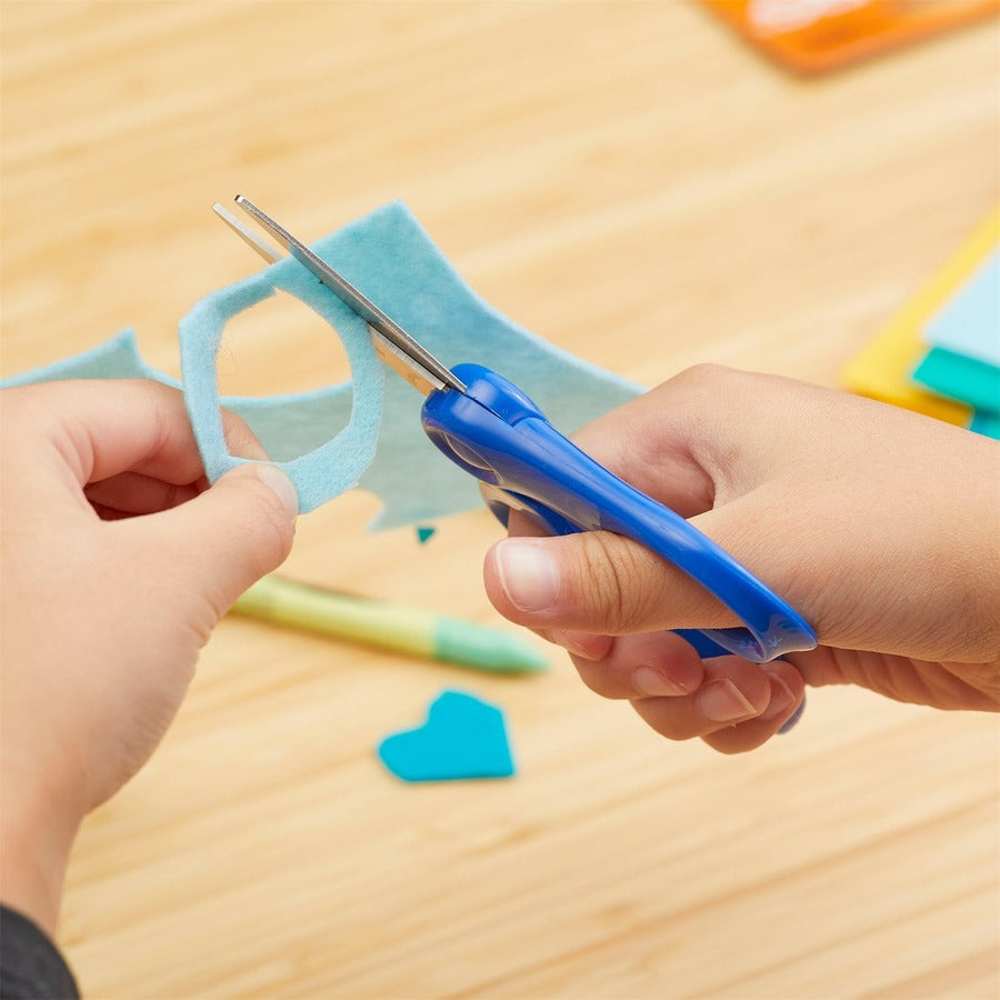 Fiskars 5" Pointed-tip Kids Scissors - 5" Overall LengthSafety Edge Blade - Pointed Tip - Blue - 1 Each