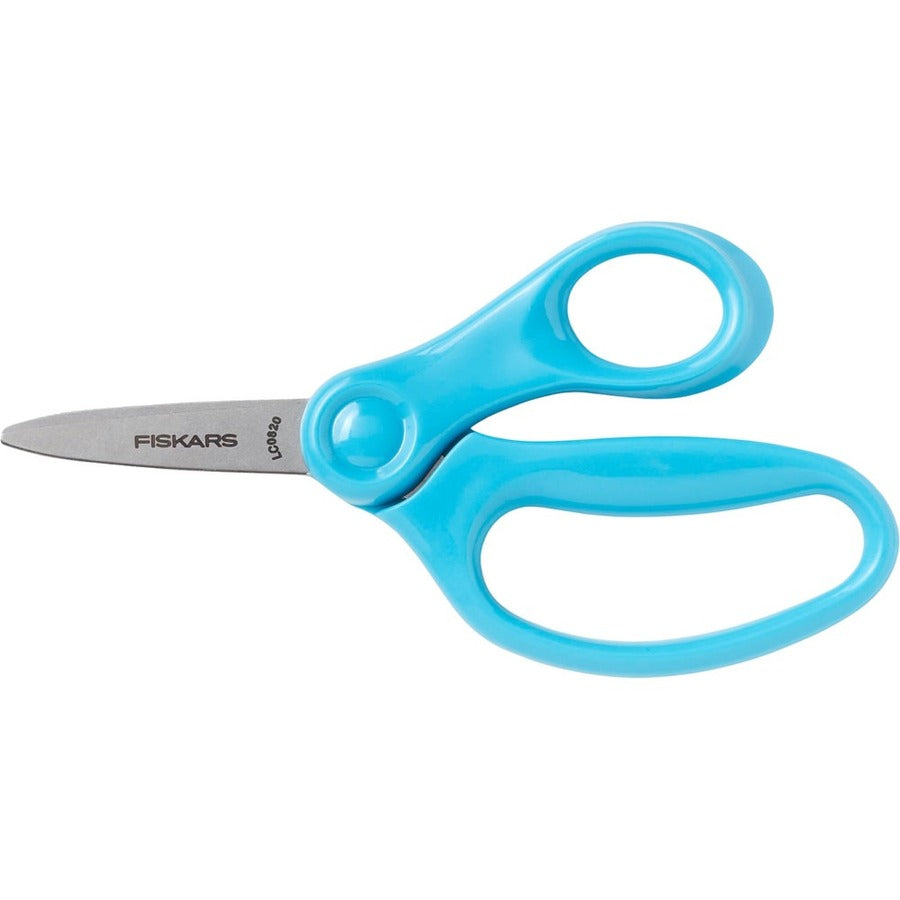 Fiskars 5" Pointed-tip Kids Scissors - 5" Overall LengthSafety Edge Blade - Pointed Tip - Turquoise - 1 Each