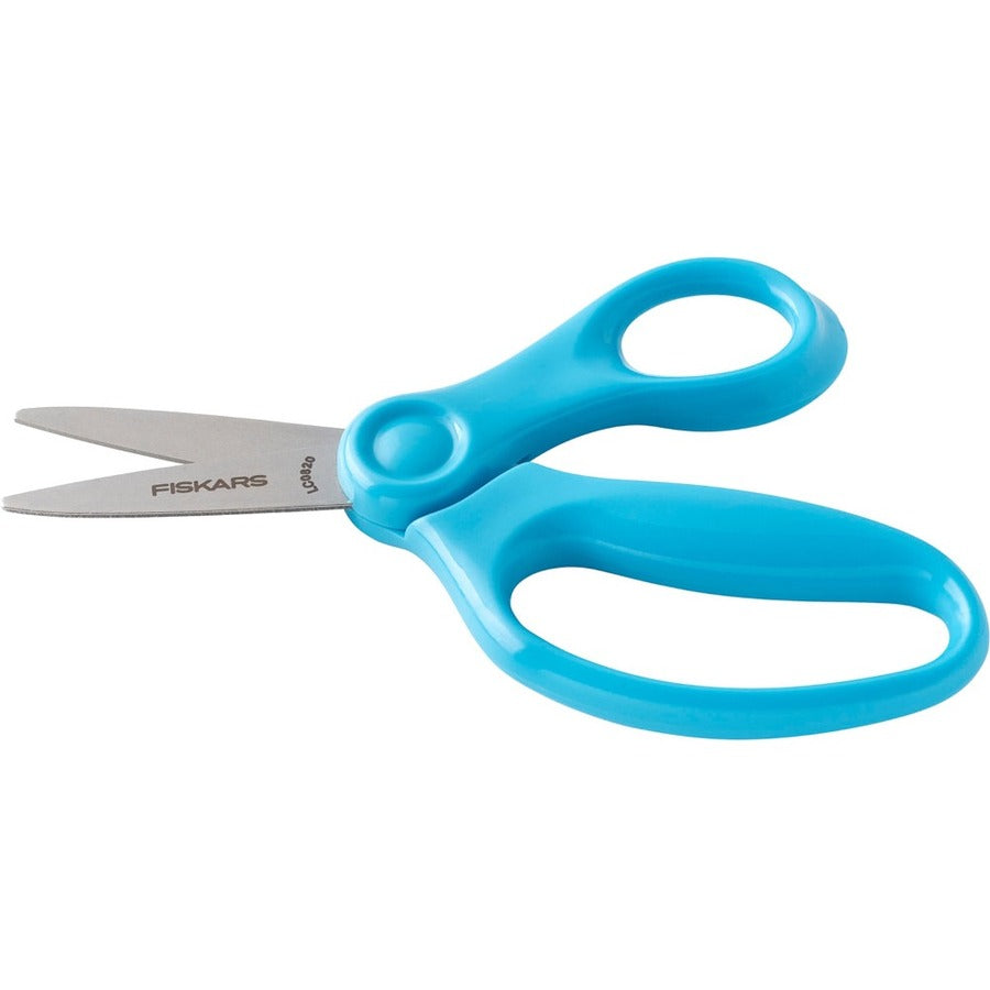 Fiskars 5" Pointed-tip Kids Scissors - 5" Overall LengthSafety Edge Blade - Pointed Tip - Turquoise - 1 Each