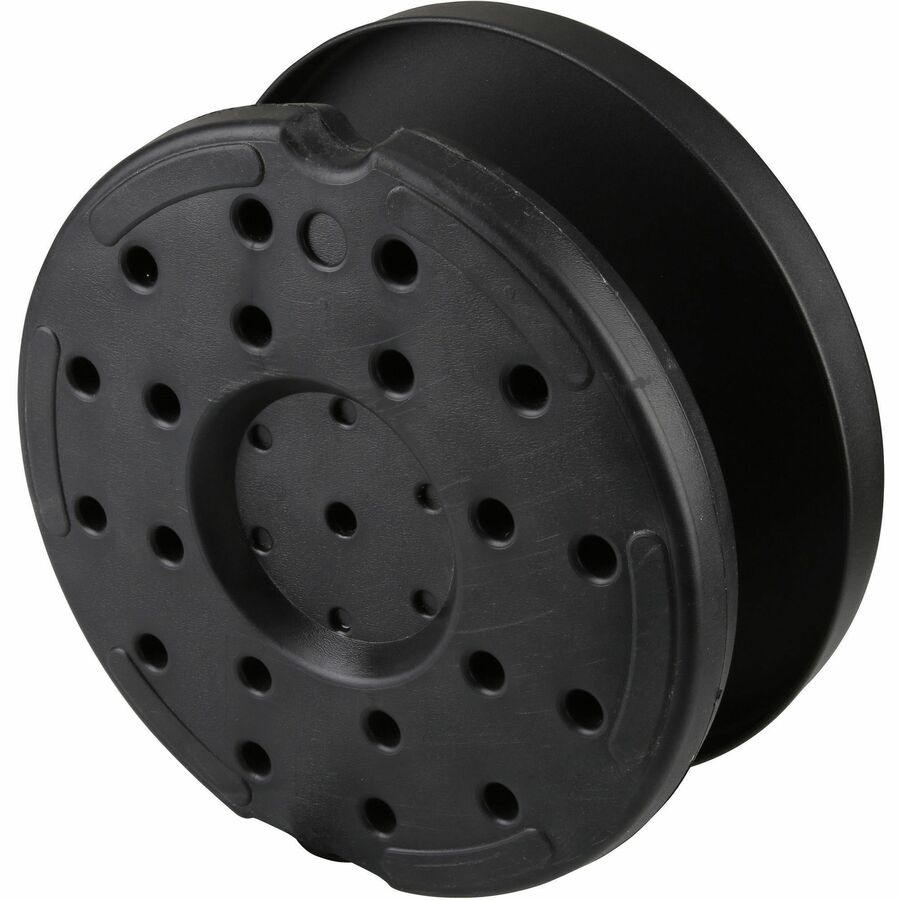 Genuine Joe Crowd-Control Bases - Rubber Feet - Floor Standing - Black - Steel, Concrete - 2 / Carton