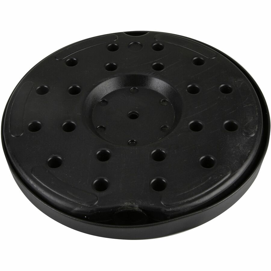 Genuine Joe Crowd-Control Bases - Rubber Feet - Floor Standing - Black - Steel, Concrete - 2 / Carton