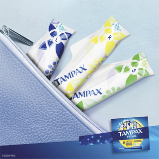 Tampax Pearl Regular Tampons - Plastic Applicator - 36/Box - 12 / Carton - Anti-leak, Comfortable, Unscented