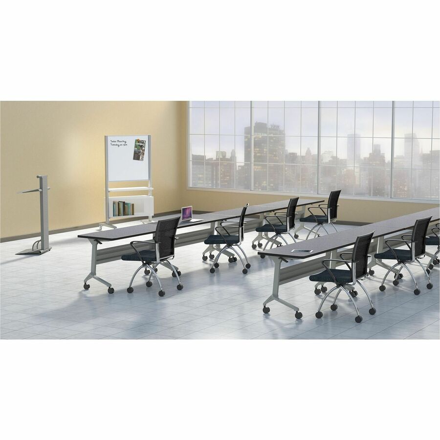 Safco Flip-N-Go Rectangular Training Table - For - Table TopMocha Rectangle Top - Black Base - 150 lb Capacity x 72" Table Top Width x 24" Table Top Depth x 1.20" Table Top Thickness - 29" Height - Assembly Required - Low Pressure Laminate (LPL) Top