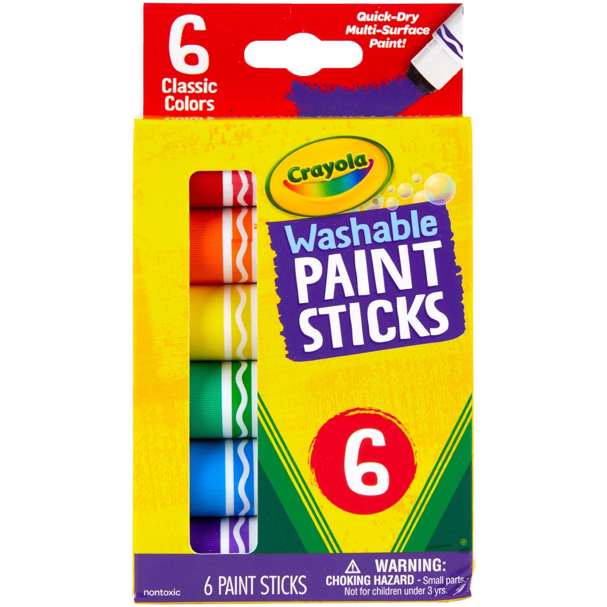 crayola-washable-paint-sticks-6-pack-red-orange-yellow-blue-green-purple_cyo546207 - 1