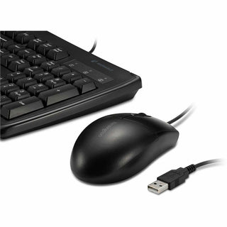 Kensington Pro Fit Washable Wired Desktop Set - USB Cable Keyboard - 104 Key - USB Cable Mouse - Optical - 1600 dpi - 3 Button - Rugged - Scroll Wheel - Symmetrical