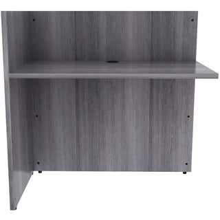Lorell Essentials Series Reception Return - 1" Top, 42" x 24"41.5" - Material: Laminate - Finish: Weathered Charcoal