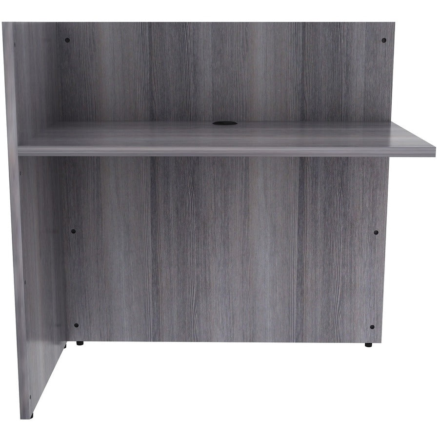 Lorell Essentials Series Reception Return - 1" Top, 42" x 24"41.5" - Material: Laminate - Finish: Weathered Charcoal
