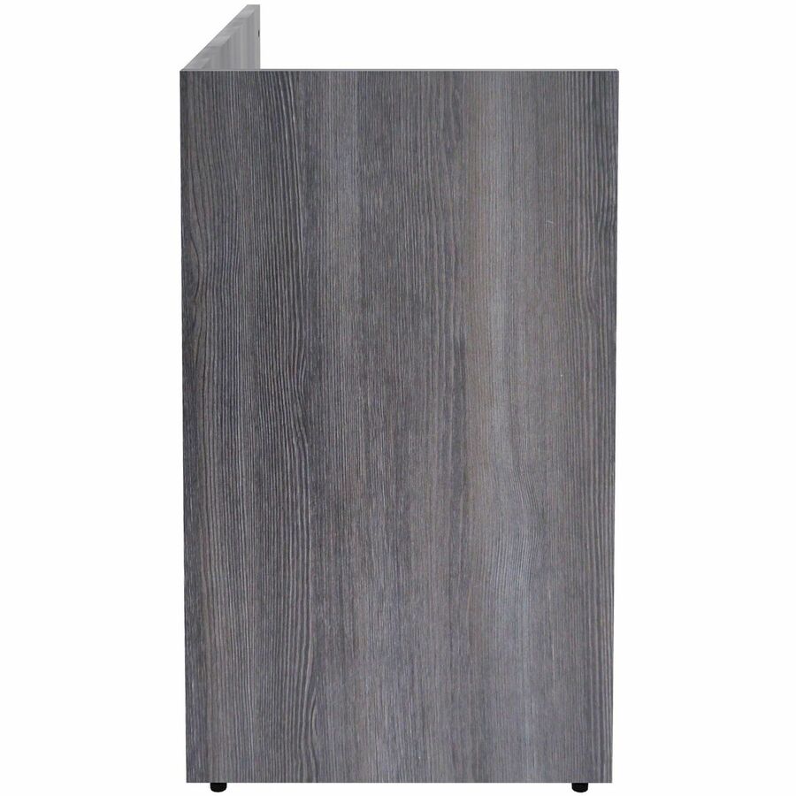 Lorell Essentials Series Reception Return - 1" Top, 42" x 24"41.5" - Material: Laminate - Finish: Weathered Charcoal
