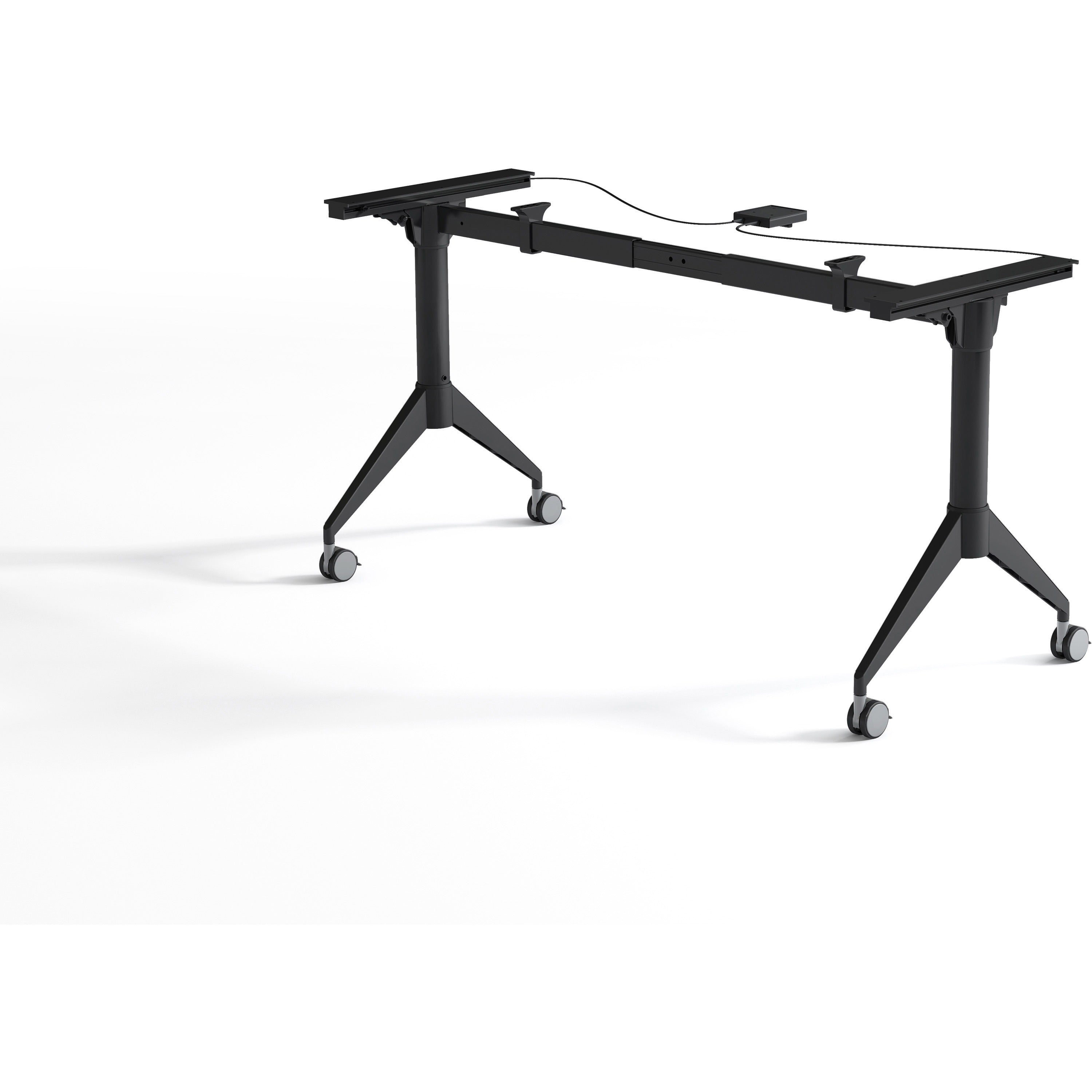 lorell-spry-nesting-training-table-base-black-folding-base-2-legs-2950-height-assembly-required-cold-rolled-steel-crs-1-each_llr60738 - 1