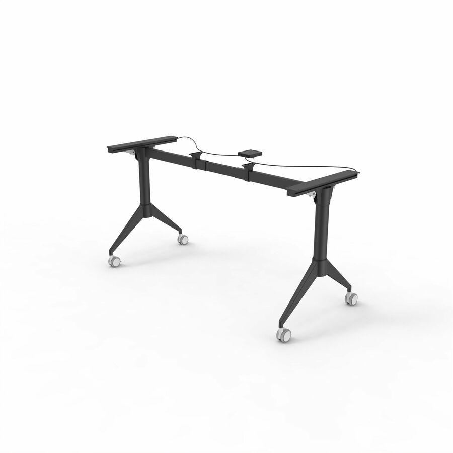 Lorell Spry Nesting Training Table Base - Black Folding Base - 2 Legs - 29.50" Height - Assembly Required - Cold-rolled Steel (CRS) - 1 Each