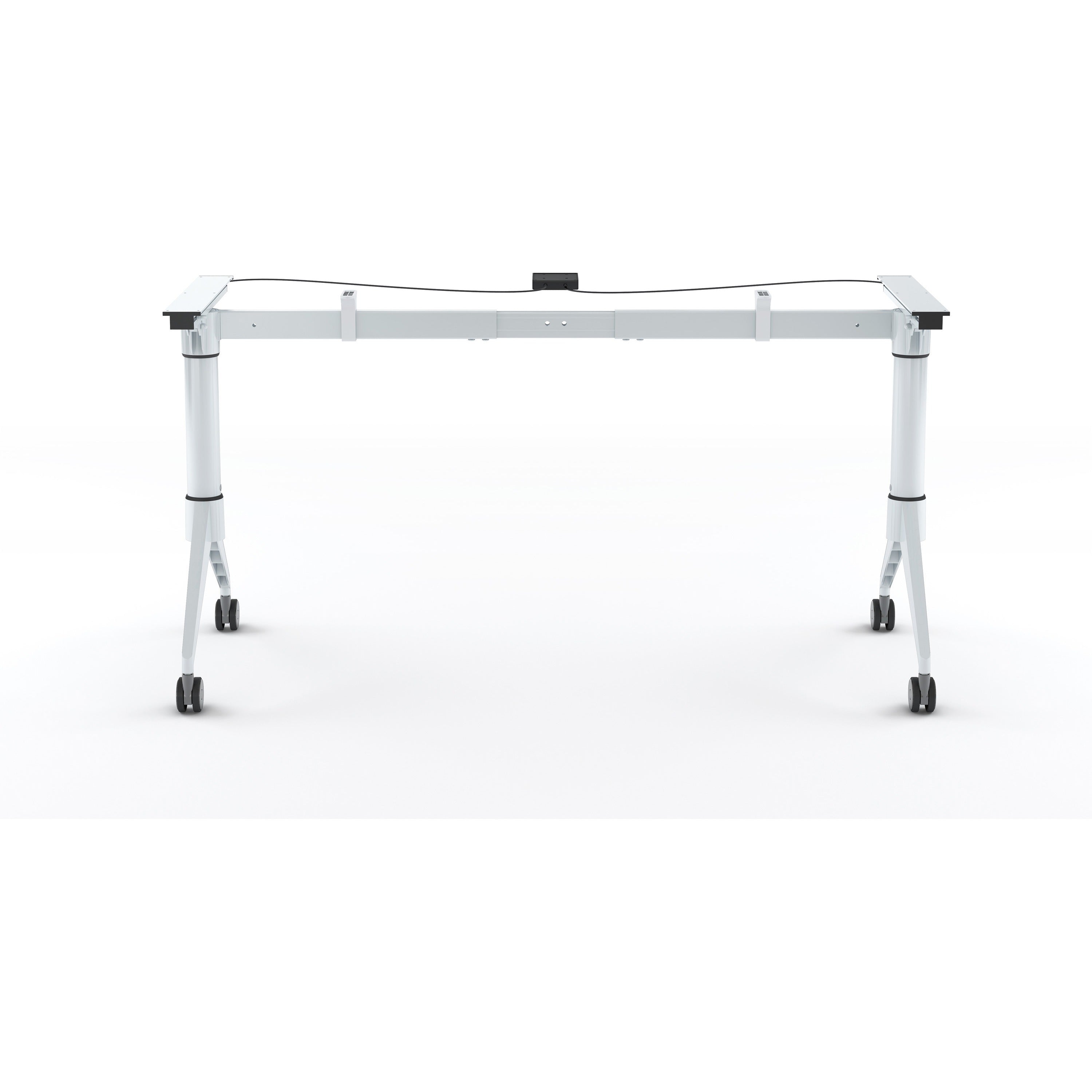 lorell-spry-nesting-training-table-base-white-folding-base-2-legs-2950-height-assembly-required-cold-rolled-steel-crs-1-each_llr60739 - 2