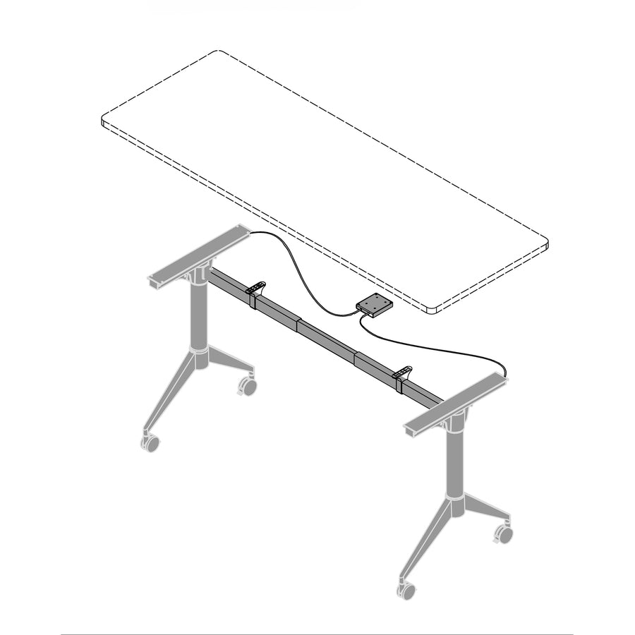 Lorell Spry Nesting Training Table Base - White Folding Base - 2 Legs - 29.50" Height - Assembly Required - Cold-rolled Steel (CRS) - 1 Each
