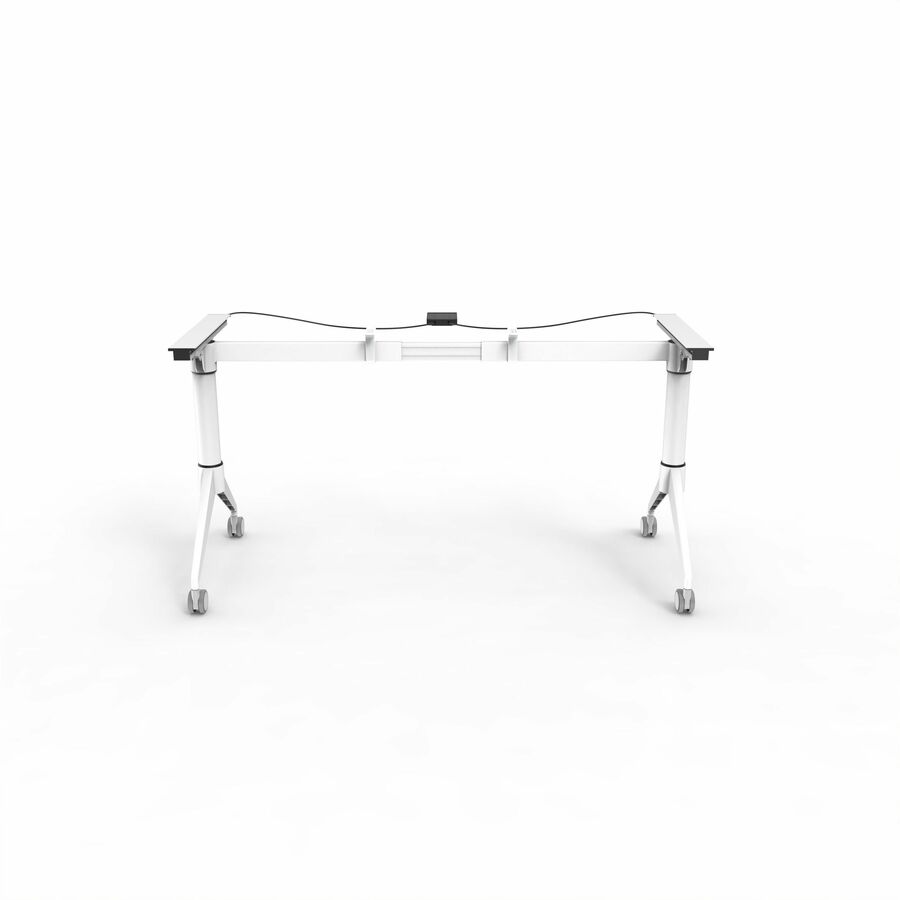 Lorell Spry Nesting Training Table Base - White Folding Base - 2 Legs - 29.50" Height - Assembly Required - Cold-rolled Steel (CRS) - 1 Each