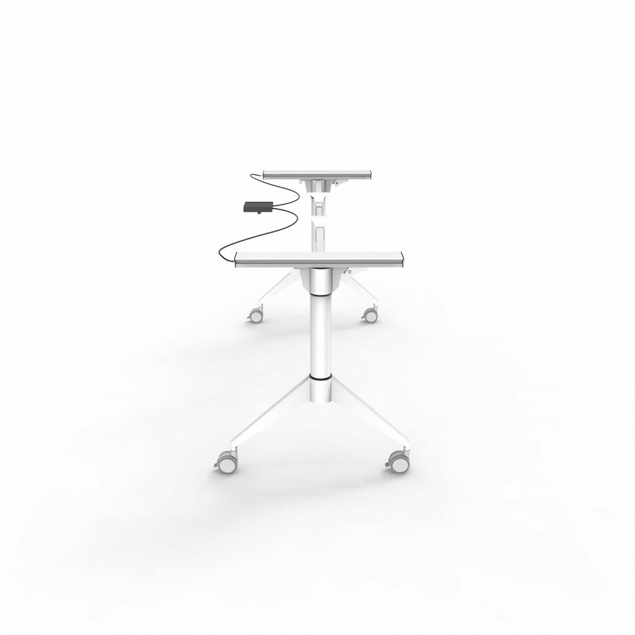 Lorell Spry Nesting Training Table Base - White Folding Base - 2 Legs - 29.50" Height - Assembly Required - Cold-rolled Steel (CRS) - 1 Each