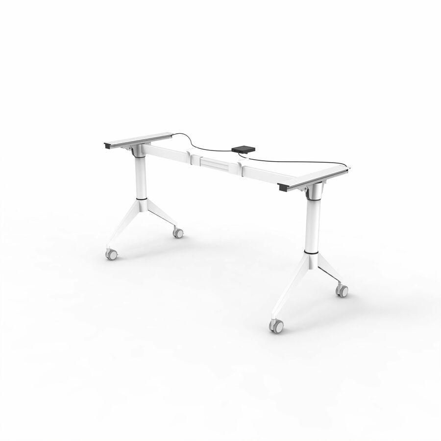 Lorell Spry Nesting Training Table Base - White Folding Base - 2 Legs - 29.50" Height - Assembly Required - Cold-rolled Steel (CRS) - 1 Each