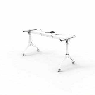 Lorell Spry Nesting Training Table Base - White Folding Base - 2 Legs - 29.50" Height - Assembly Required - Cold-rolled Steel (CRS) - 1 Each
