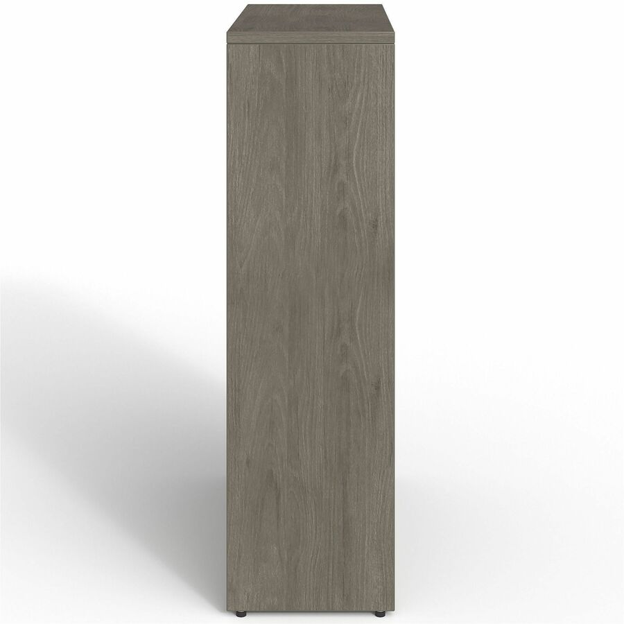 Lorell Prominence 2.0 Bookcase - 34" x 12"48" , 1" Top, 0.1" Edge - 4 Shelve(s) - 3 Adjustable Shelf(ves) - Material: Particleboard, Thermofused Melamine (TFM) - Finish: Gray Elm