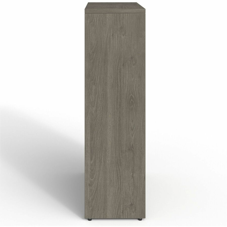 Lorell Prominence 2.0 Bookcase - 34" x 12"48" , 1" Top, 0.1" Edge - 4 Shelve(s) - 3 Adjustable Shelf(ves) - Material: Particleboard, Thermofused Melamine (TFM) - Finish: Gray Elm