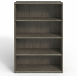 Lorell Prominence 2.0 Bookcase - 34" x 12"48" , 1" Top, 0.1" Edge - 4 Shelve(s) - 3 Adjustable Shelf(ves) - Material: Particleboard, Thermofused Melamine (TFM) - Finish: Gray Elm