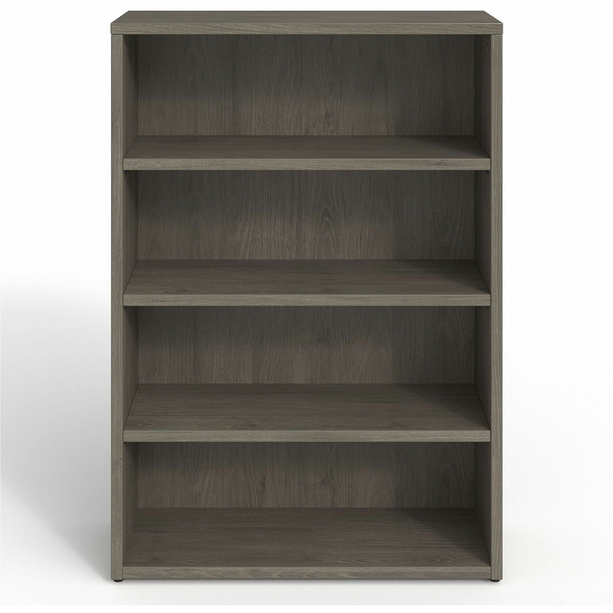 Lorell Prominence 2.0 Bookcase - 34" x 12"48" , 1" Top, 0.1" Edge - 4 Shelve(s) - 3 Adjustable Shelf(ves) - Material: Particleboard, Thermofused Melamine (TFM) - Finish: Gray Elm