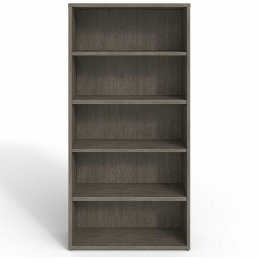 Lorell Prominence 2.0 Bookcase - 34" x 12"69" , 1" Top, 0.1" Edge - 5 Shelve(s) - 4 Adjustable Shelf(ves) - Material: Particleboard - Finish: Gray Elm