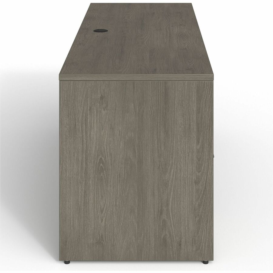 Lorell Prominence 2.0 Left-Pedestal Credenza - 66" x 24"29" , 1" Top, 0.1" Edge - 2 x File Drawer(s) - Single Pedestal on Left Side - Band Edge - Material: Particleboard - Finish: Thermofused Melamine (TFM)