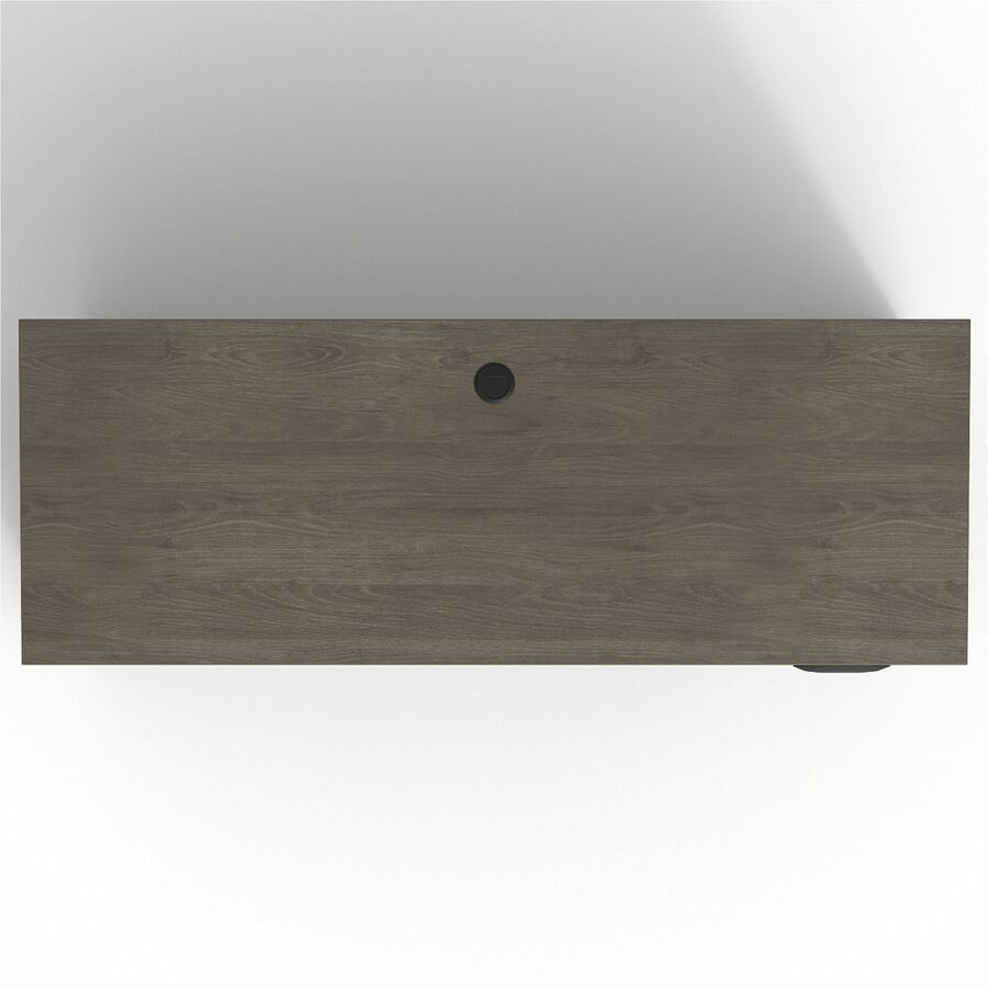 Lorell Prominence 2.0 Right-Pedestal Credenza - 66" x 24"29" , 1" Top, 0.1" Edge - 2 x File Drawer(s) - Single Pedestal on Right Side - Band Edge - Material: Particleboard - Finish: Thermofused Melamine (TFM)