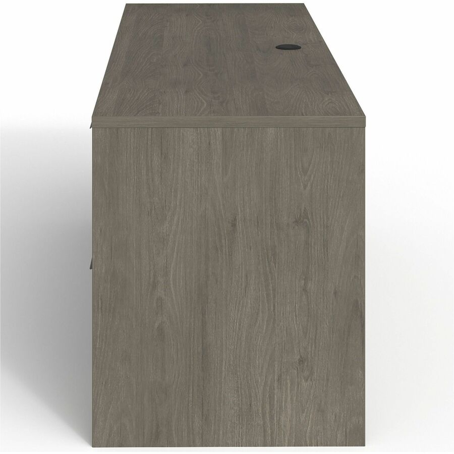 Lorell Prominence 2.0 Right-Pedestal Credenza - 66" x 24"29" , 1" Top, 0.1" Edge - 2 x File Drawer(s) - Single Pedestal on Right Side - Band Edge - Material: Particleboard - Finish: Thermofused Melamine (TFM)
