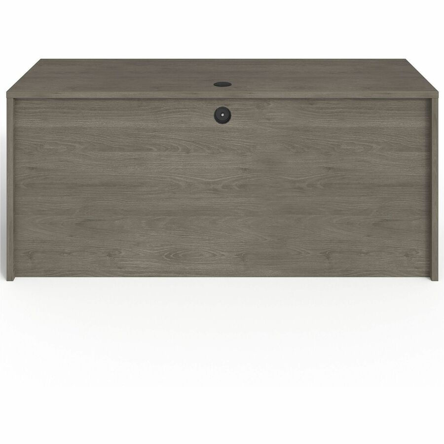 Lorell Prominence 2.0 Right-Pedestal Credenza - 66" x 24"29" , 1" Top, 0.1" Edge - 2 x File Drawer(s) - Single Pedestal on Right Side - Band Edge - Material: Particleboard - Finish: Thermofused Melamine (TFM)