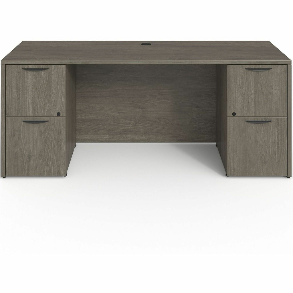 Lorell Prominence 2.0 Double-Pedestal Credenza - 72" x 24"29" , 1" Top, 0.1" Edge - 2 x File Drawer(s) - Double Pedestal on Left/Right Side - Band Edge - Material: Particleboard - Finish: Thermofused Melamine (TFM)