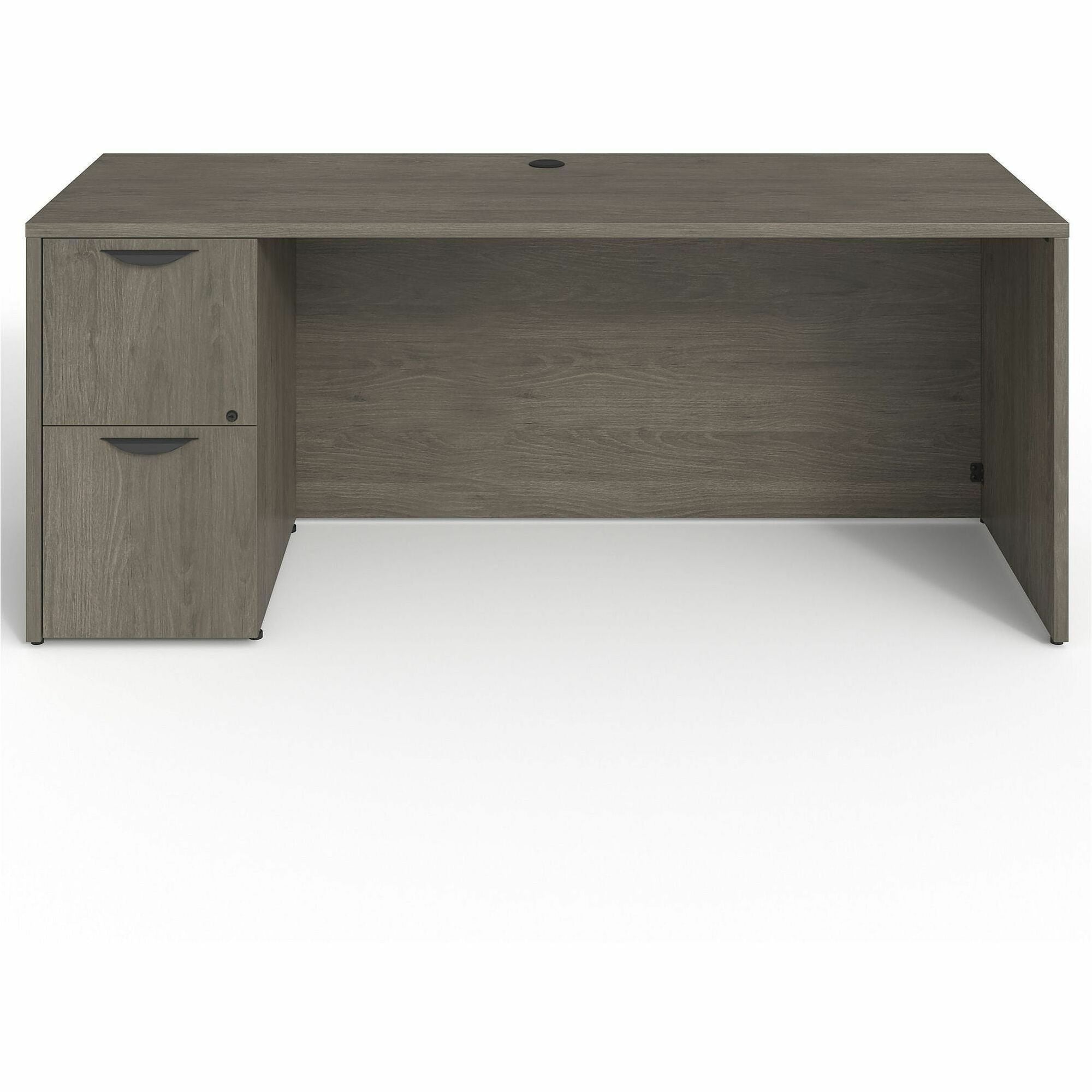 Lorell Prominence 2.0 Left-Pedestal Credenza - 72" x 24"29" , 1" Top, 0.1" Edge - 2 x File Drawer(s) - Single Pedestal on Left Side - Band Edge - Material: Particleboard - Finish: Thermofused Melamine (TFM)