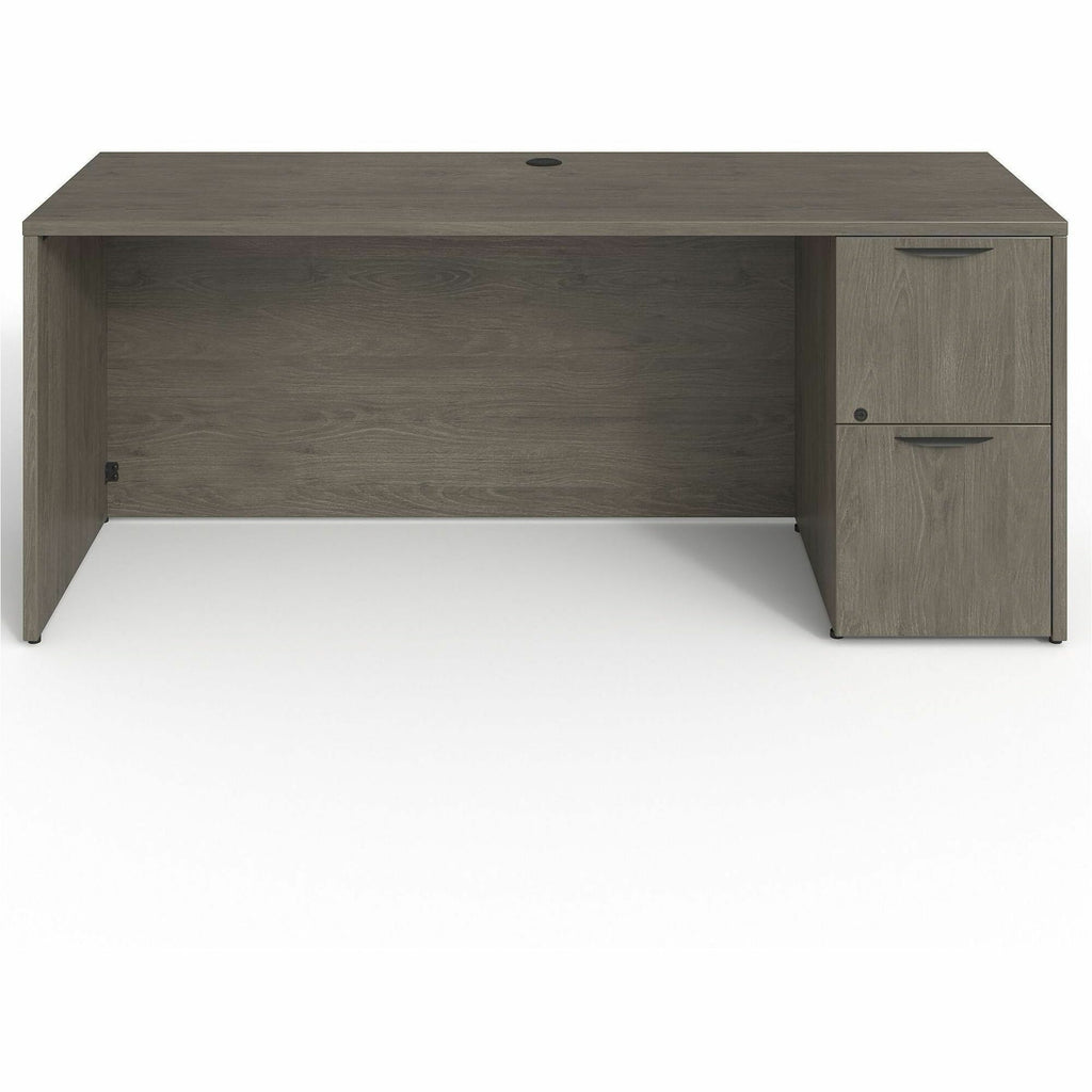 Lorell Prominence 2.0 Right-Pedestal Credenza - 72" x 24"29" , 1" Top, 0.1" Edge - 2 x File Drawer(s) - Single Pedestal on Right Side - Band Edge - Material: Particleboard - Finish: Thermofused Melamine (TFM)