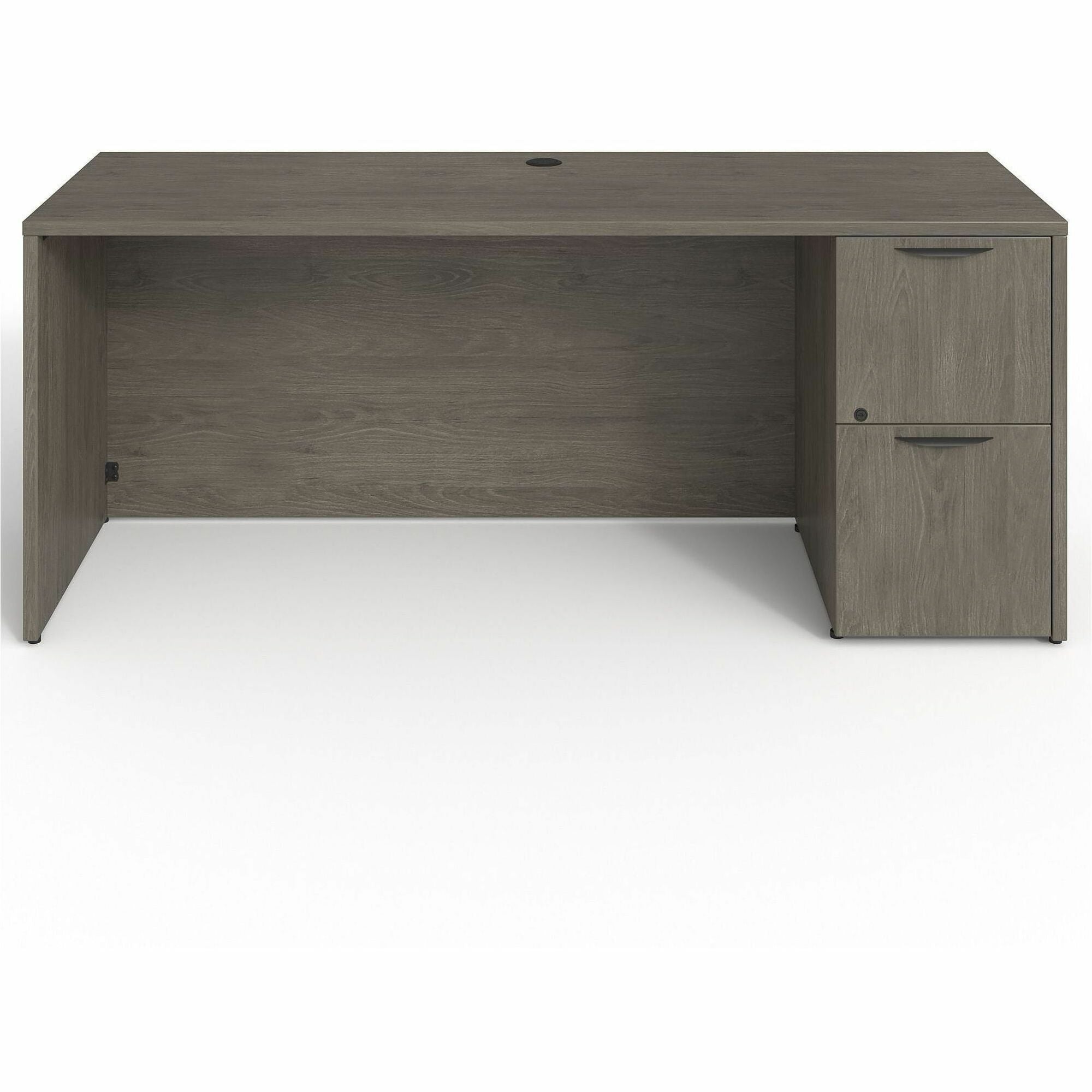 Lorell Prominence 2.0 Right-Pedestal Credenza - 72" x 24"29" , 1" Top, 0.1" Edge - 2 x File Drawer(s) - Single Pedestal on Right Side - Band Edge - Material: Particleboard - Finish: Thermofused Melamine (TFM)