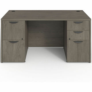 Lorell Prominence 2.0 Double-Pedestal Desk - 60" x 30"29" , 1" Top, 0.1" Edge - 5 x File, Box Drawer(s) - Double Pedestal on Left/Right Side - Band Edge - Material: Particleboard - Finish: Thermofused Melamine (TFM)