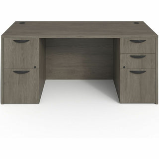 Lorell Prominence 2.0 Double-Pedestal Desk - 66" x 30"29" , 1" Top, 0.1" Edge - 5 x File, Box Drawer(s) - Double Pedestal on Left/Right Side - Band Edge - Material: Particleboard - Finish: Thermofused Melamine (TFM)