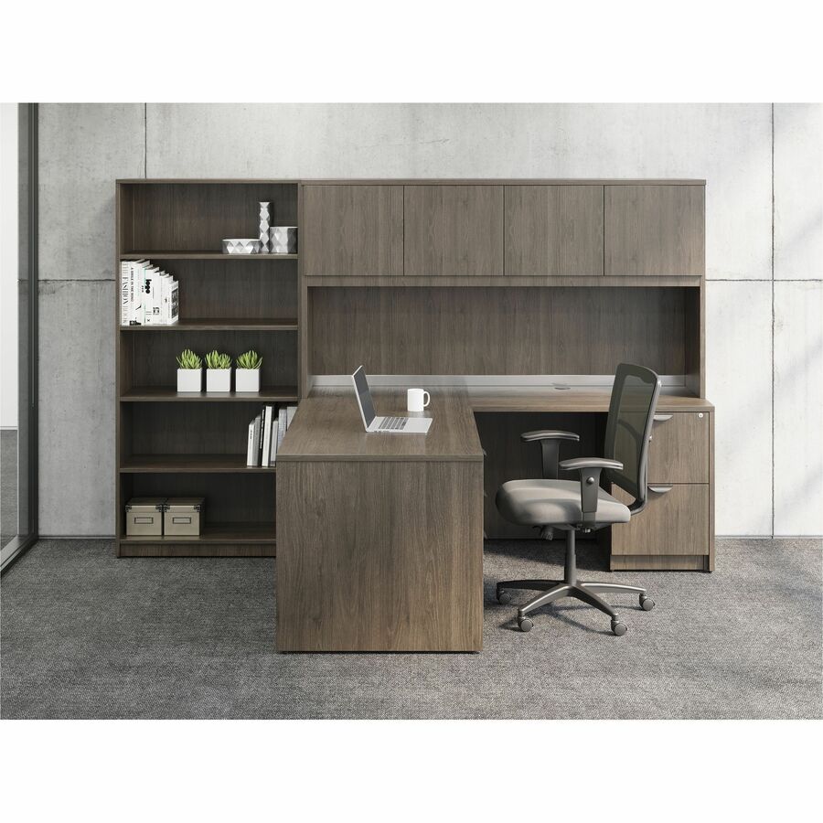 Lorell Prominence 2.0 Left-Pedestal Desk - 66" x 30"29" , 1" Top, 0.1" Edge - 3 x File, Box Drawer(s) - Single Pedestal on Left Side - Band Edge - Material: Particleboard - Finish: Thermofused Melamine (TFM) - 2