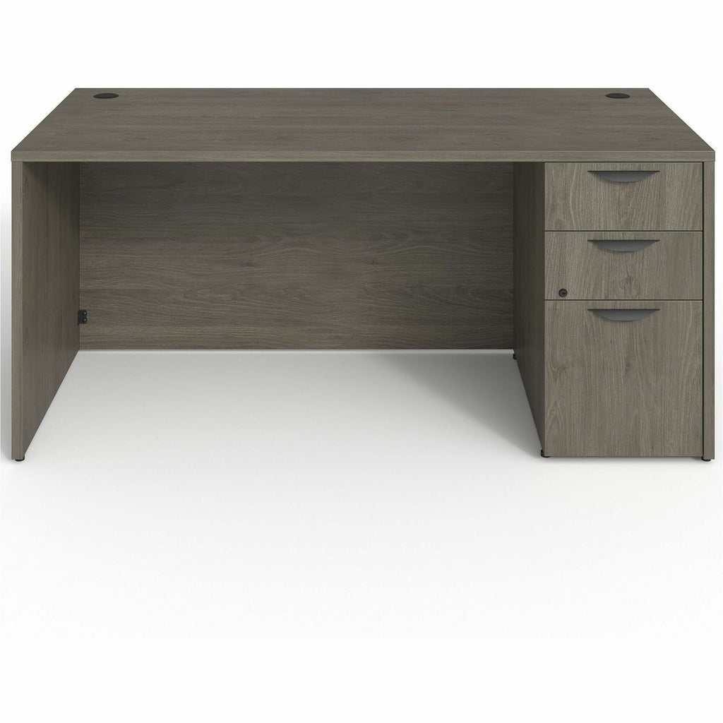 Lorell Prominence 2.0 Right-Pedestal Desk - 66" x 30"29" , 1" Top, 0.1" Edge - 3 x File, Box Drawer(s) - Single Pedestal on Right Side - Band Edge - Material: Particleboard - Finish: Thermofused Melamine (TFM)