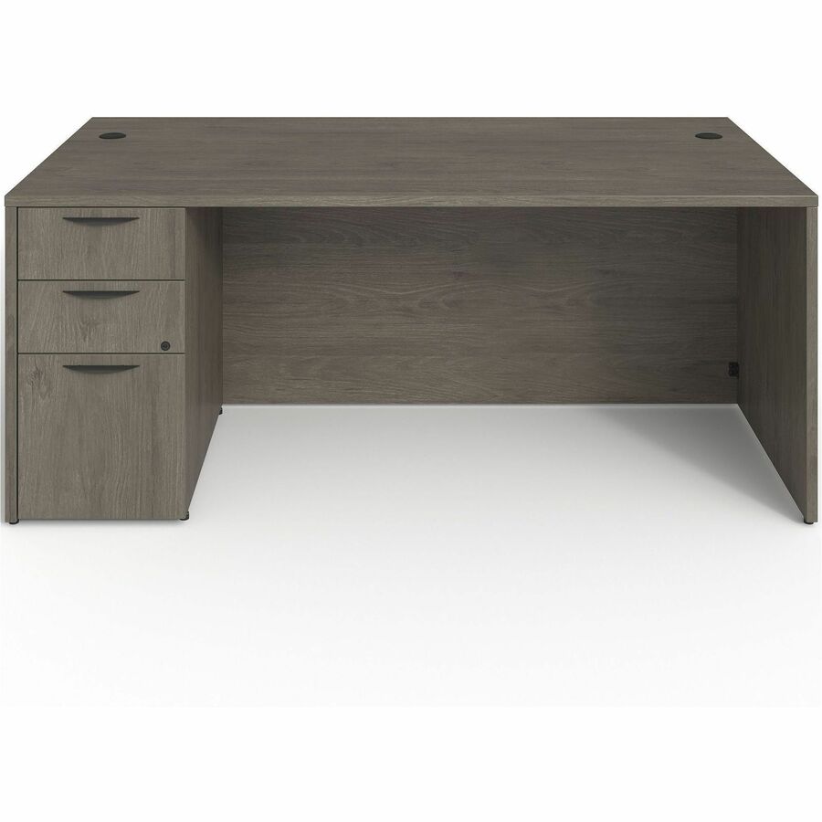 Lorell Prominence 2.0 Left-Pedestal Desk - 72" x 36"29" , 1" Top, 0.1" Edge - 3 x File, Box Drawer(s) - Single Pedestal on Left Side - Band Edge - Material: Particleboard - Finish: Thermofused Melamine (TFM)