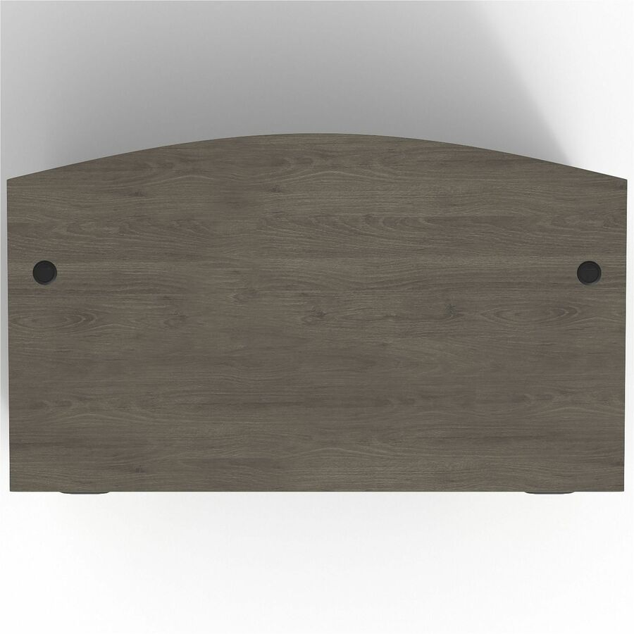 Lorell Prominence 2.0 Bowfront Double-Pedestal Desk - 72" x 42"29" , 1" Top, 0.1" Edge - 5 x File, Box Drawer(s) - Double Pedestal on Left/Right Side - Band Edge - Material: Particleboard - Finish: Gray Elm, Thermofused Melamine (TFM), Laminate