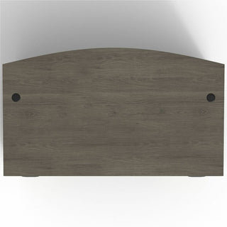 Lorell Prominence 2.0 Bowfront Double-Pedestal Desk - 72" x 42"29" , 1" Top, 0.1" Edge - 5 x File, Box Drawer(s) - Double Pedestal on Left/Right Side - Band Edge - Material: Particleboard - Finish: Gray Elm, Thermofused Melamine (TFM), Laminate